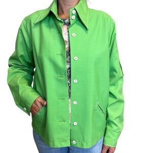 Vintage Koret of California Bright Green Garden‎ Jacket/Coat M/L